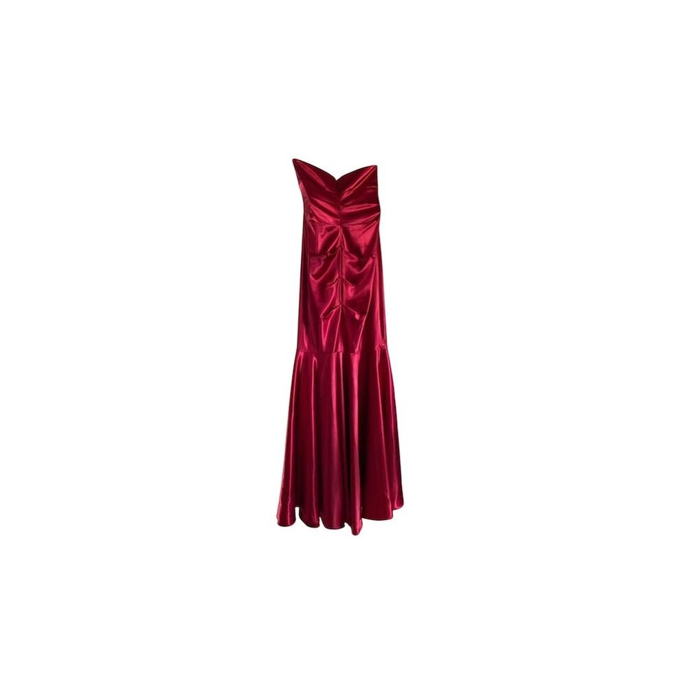 Camille La Vie Red Strapless Mermaid Gown Size 10 Formal Dress - Picture 4 of 7